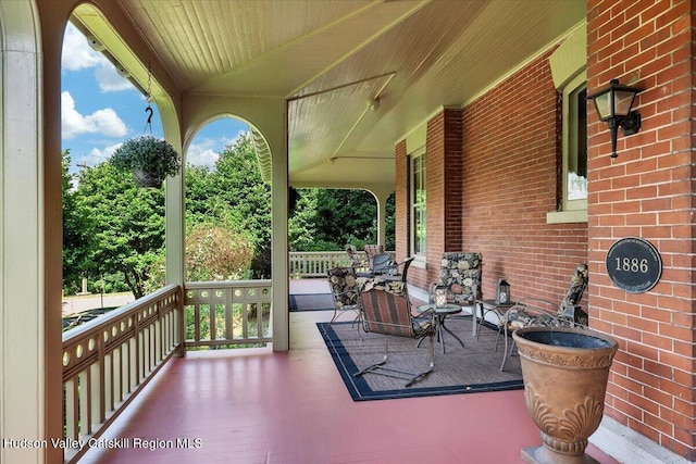 1 Waddell Ave, Fort Plain, NY 13339 - view of patio featuring covered porch