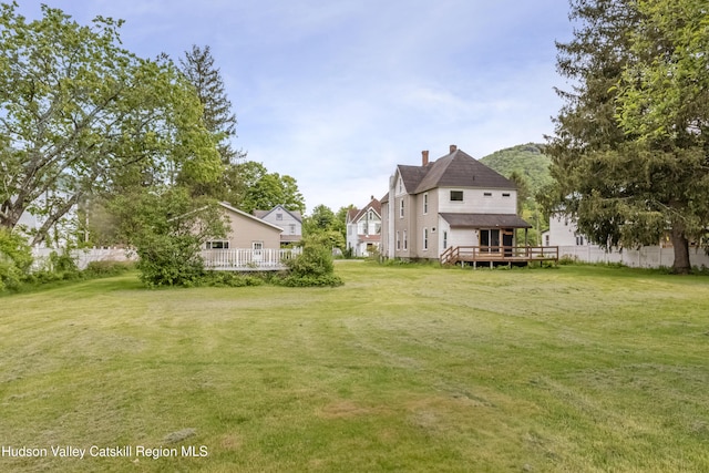 39 Middle St, East Branch, NY 13756 - view of grassy yard with a deck