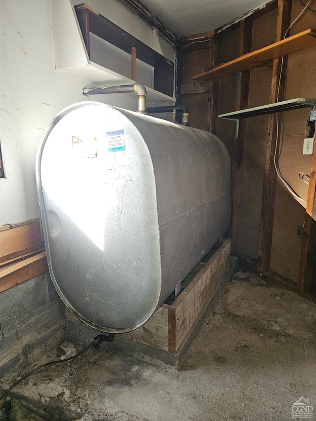 utility room with oil tank
