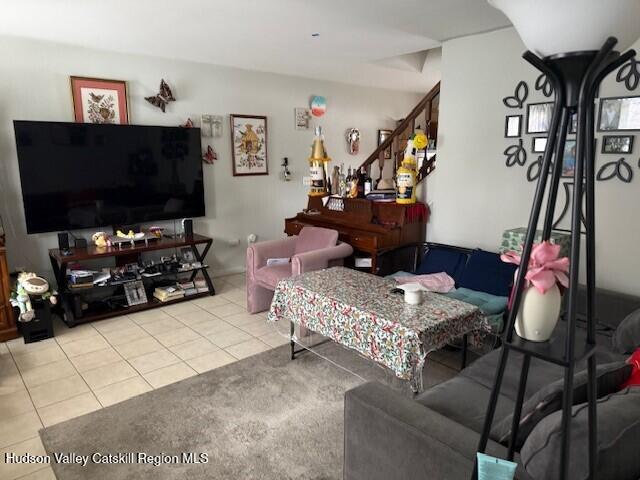 view of tiled living room