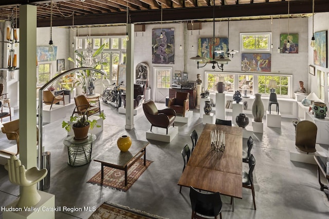 827 Union St, Hudson, NY 12534 - living area featuring concrete floors