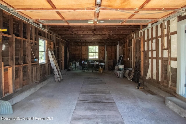 misc room featuring a garage