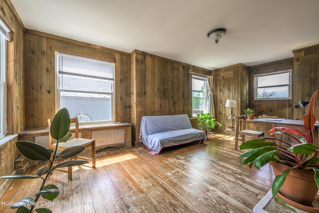 66 Green, Hudson, NY 12534 - living area featuring wooden walls and hardwood / wood-style flooring