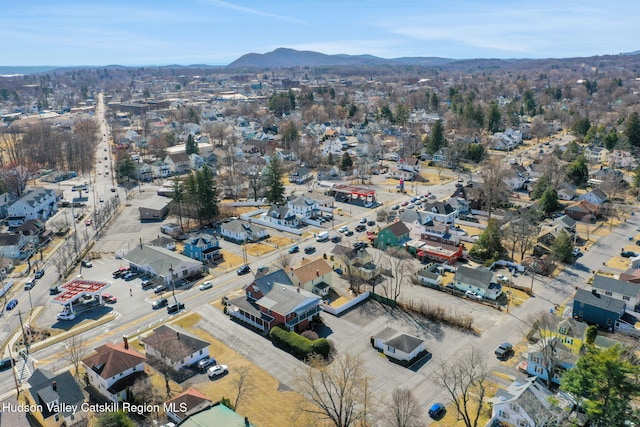 bird's eye view featuring a mountain view