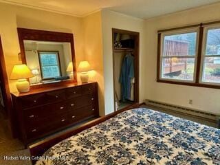 212 S St, Windham, NY 12496 - bedroom with crown molding and a closet