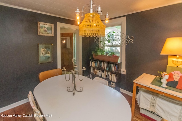 73 Cauterskill Ave, Catskill, NY 12414 - dining room featuring baseboards and ornamental molding