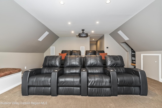 1 Stoneridge Dr, Loudonville, NY 12211 - carpeted home theater room with recessed lighting and lofted ceiling