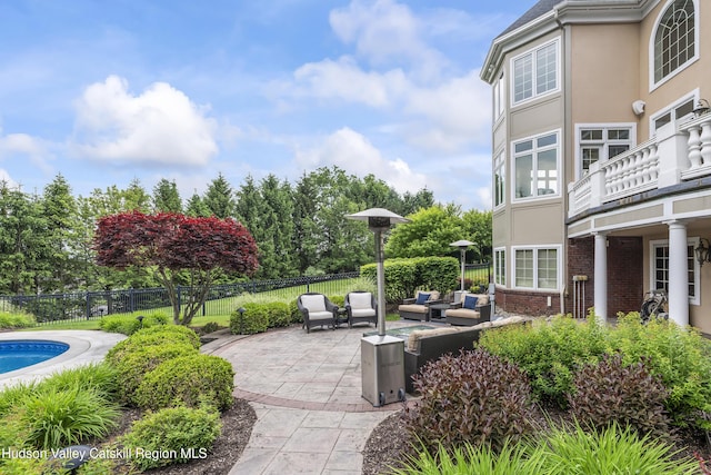 1 Stoneridge Dr, Loudonville, NY 12211 - fenced backyard featuring an outdoor living space and a patio