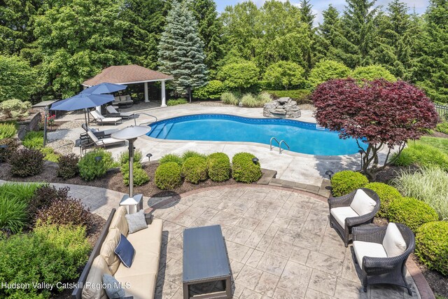 1 Stoneridge Dr, Loudonville, NY 12211 - swimming pool with a gazebo and a patio area