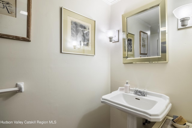 1716 Rte 212, Saugerties, NY 12477 - bathroom featuring crown molding and a sink