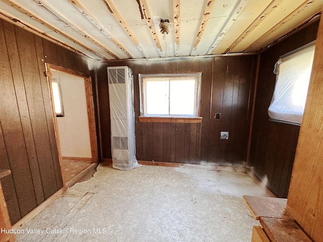 interior space with wood walls