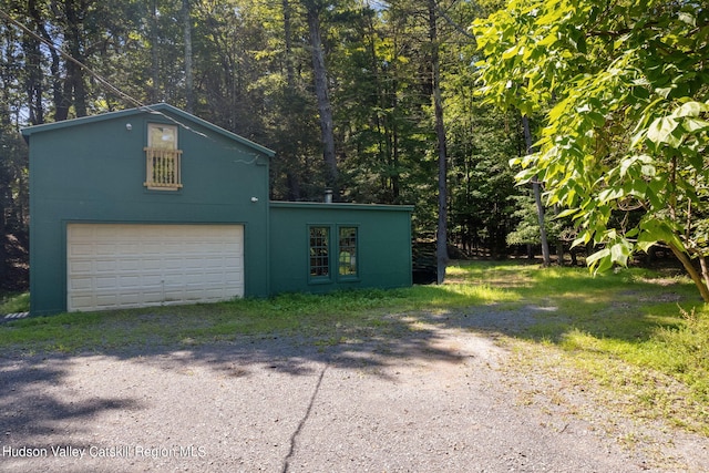 view of garage