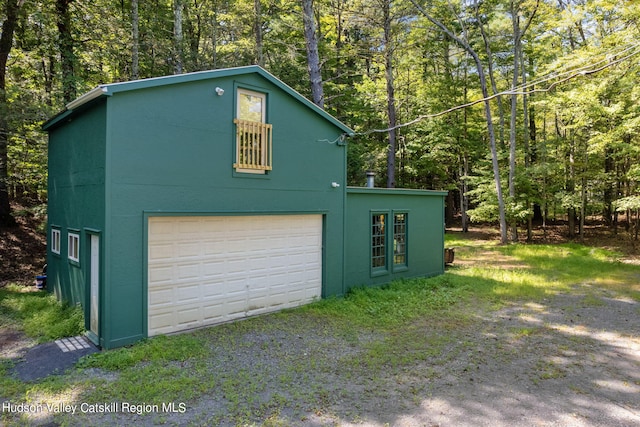 view of garage