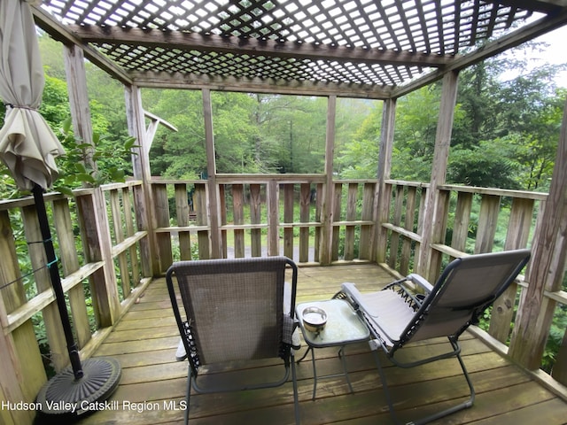 deck with a pergola