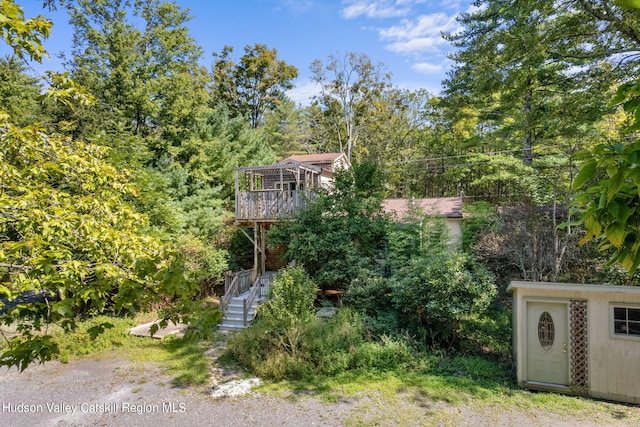 exterior space with a wooden deck