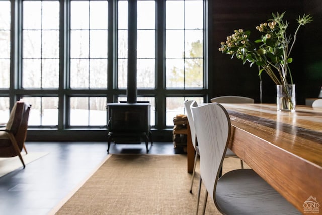 890 Bald Mountain Rd, Austerlitz, NY 12017 - office featuring a wood stove and plenty of natural light