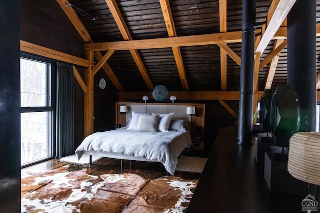 890 Bald Mountain Rd, Austerlitz, NY 12017 - bedroom with wooden ceiling and wood finished floors