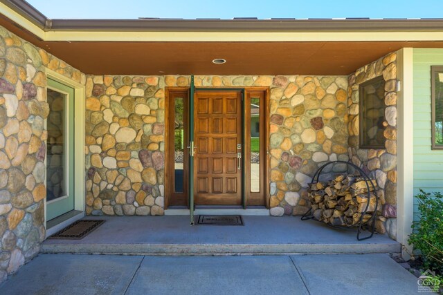 234 Botti Dr, Hunter, NY 12442 - property entrance with stone siding