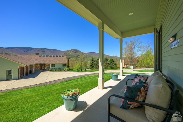 234 Botti Dr, Hunter, NY 12442 - view of patio with a mountain view