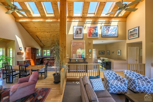 234 Botti Dr, Hunter, NY 12442 - lobby featuring high vaulted ceiling, wood ceiling, and beam ceiling
