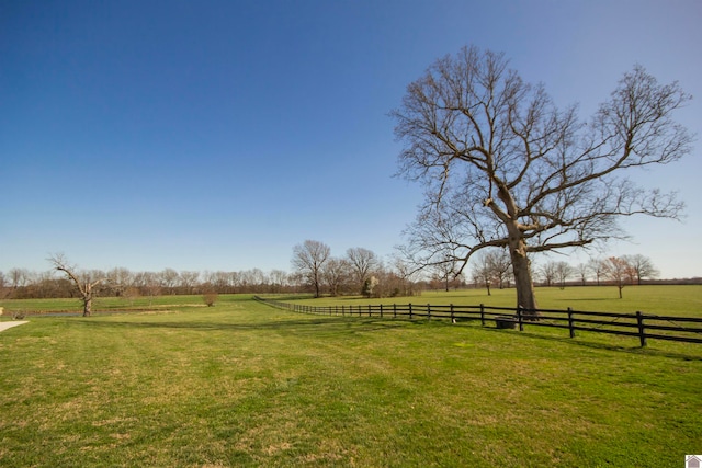 view of yard with a rural view