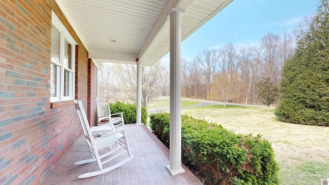 view of patio with covered porch