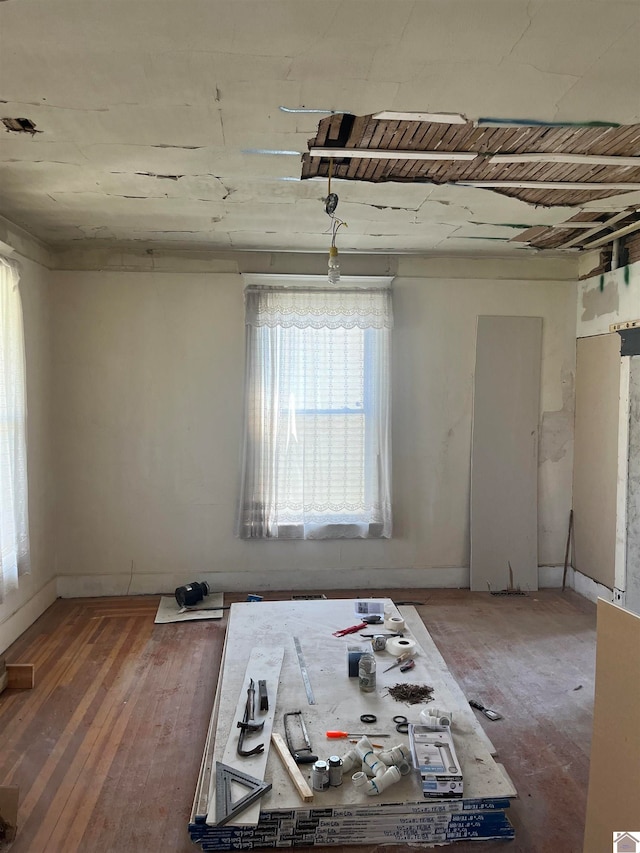 misc room featuring plenty of natural light and dark hardwood / wood-style floors