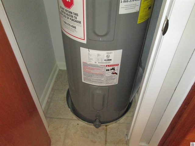 interior space featuring water heater