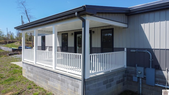 exterior space with covered porch