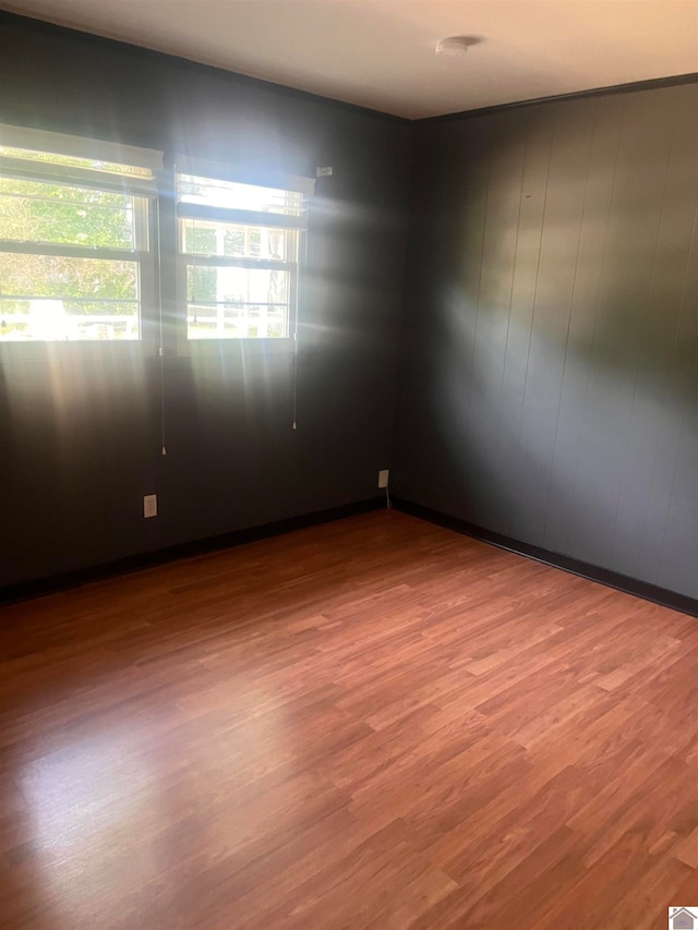 empty room featuring dark hardwood / wood-style flooring and plenty of natural light