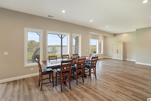 dining room featuring light hardwood / wood-style flooring