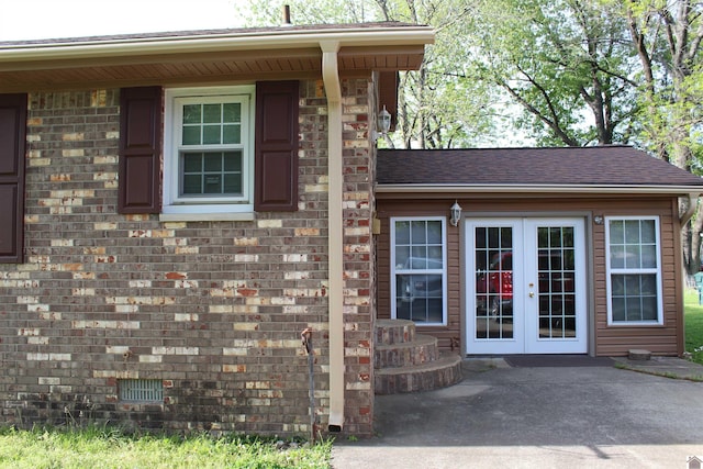 doorway to property featuring french doors and a patio