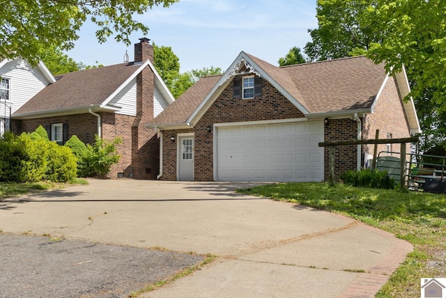 view of front of house with a garage