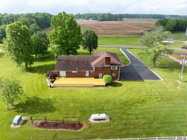 drone / aerial view with a rural view