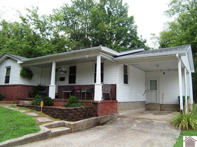 view of front of home with a porch