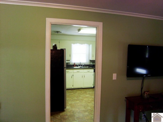 hallway with sink