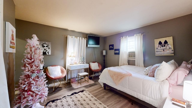 bedroom featuring light hardwood / wood-style flooring