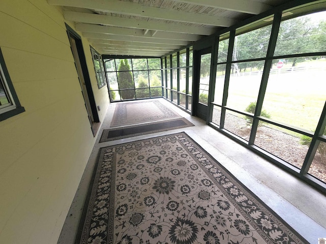 view of unfurnished sunroom