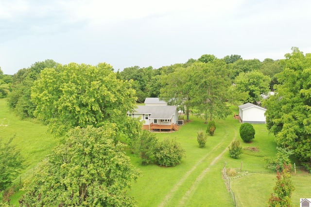 aerial view with a rural view