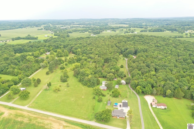 aerial view with a rural view