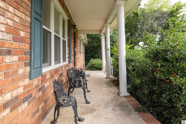 view of patio with a porch