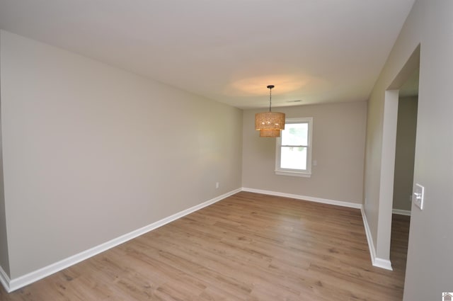 empty room featuring light hardwood / wood-style flooring