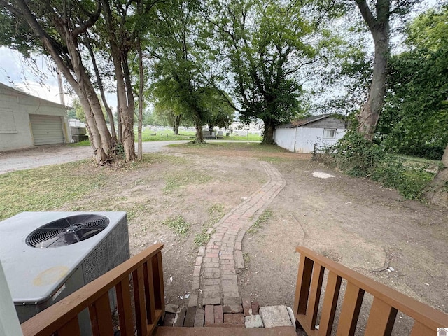 view of yard featuring cooling unit