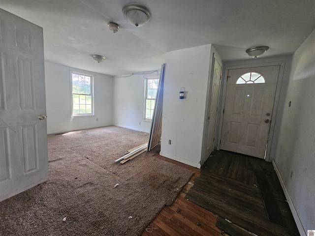 entryway with dark wood-type flooring