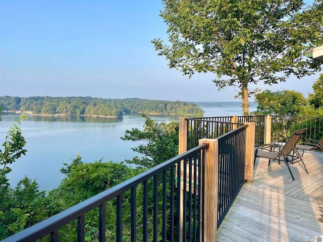 balcony with a water view