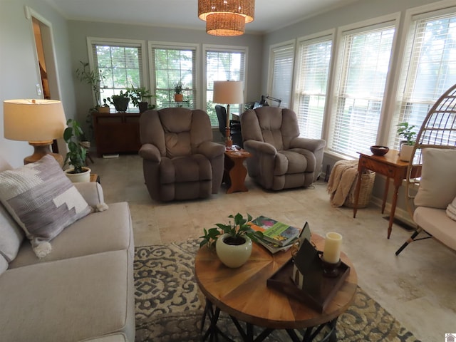 view of tiled living room