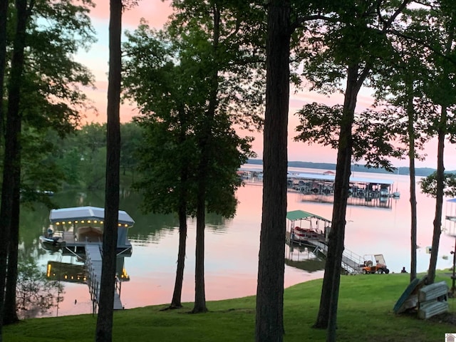 water view with a dock