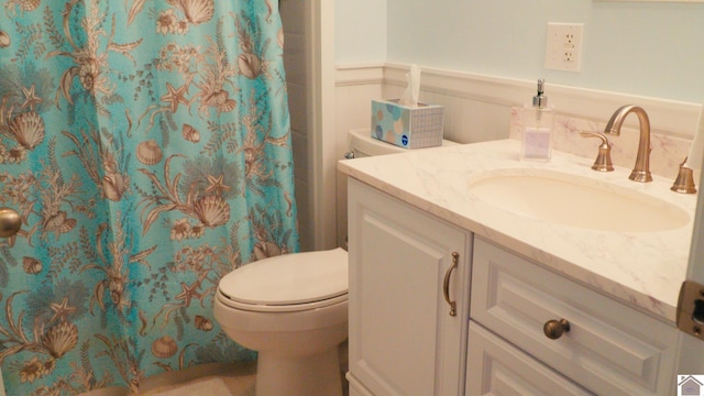 bathroom with toilet and vanity