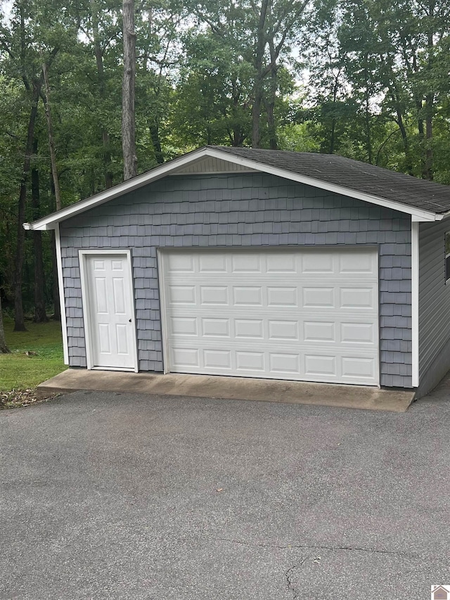 view of garage