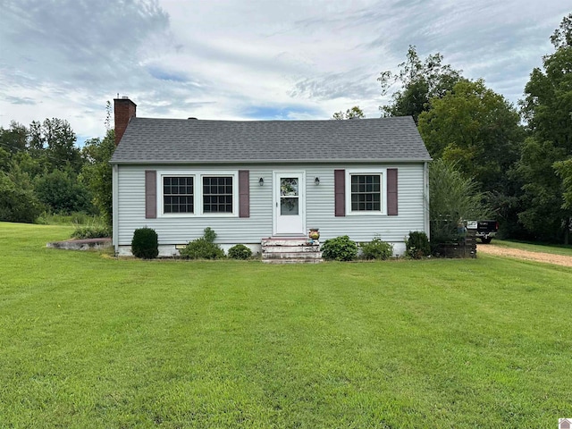 view of front of home with a front yard